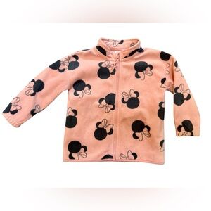 H&M Disney Pink Fleece Jacket with Minnie Mouse Print
